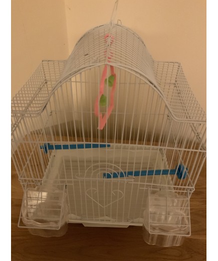 Parrot-Supplies Daytona Shaped Top Small Bird Cage - White